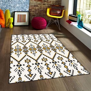 Alfombra tribal africana: decoración de suelo étnica bohemia lavable