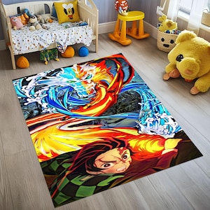 Anime Japanese rug,Anime cartoon rug,kids room rug,teen room rug,anime gifts,Anime Area Rug, Anime Inspired Floor Rug,Fanatic Home Decor