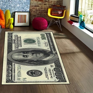 Dollar Rug,Money Rug,Rich Rug,Boss Rug,Living Room Rug,Hundred Dollar Rug,Cloor Floor Mat,Home Decor Rug,Indoor Area Rug,Housewarming Gift