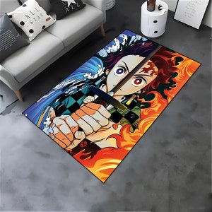 Tapete japonês de anime, tapete de desenho animado de anime, tapete de quarto infantil, tapete de quarto de adolescente, presentes de anime, tapete de área de anime, tapete de chão inspirado em anime, decoração de casa fanática