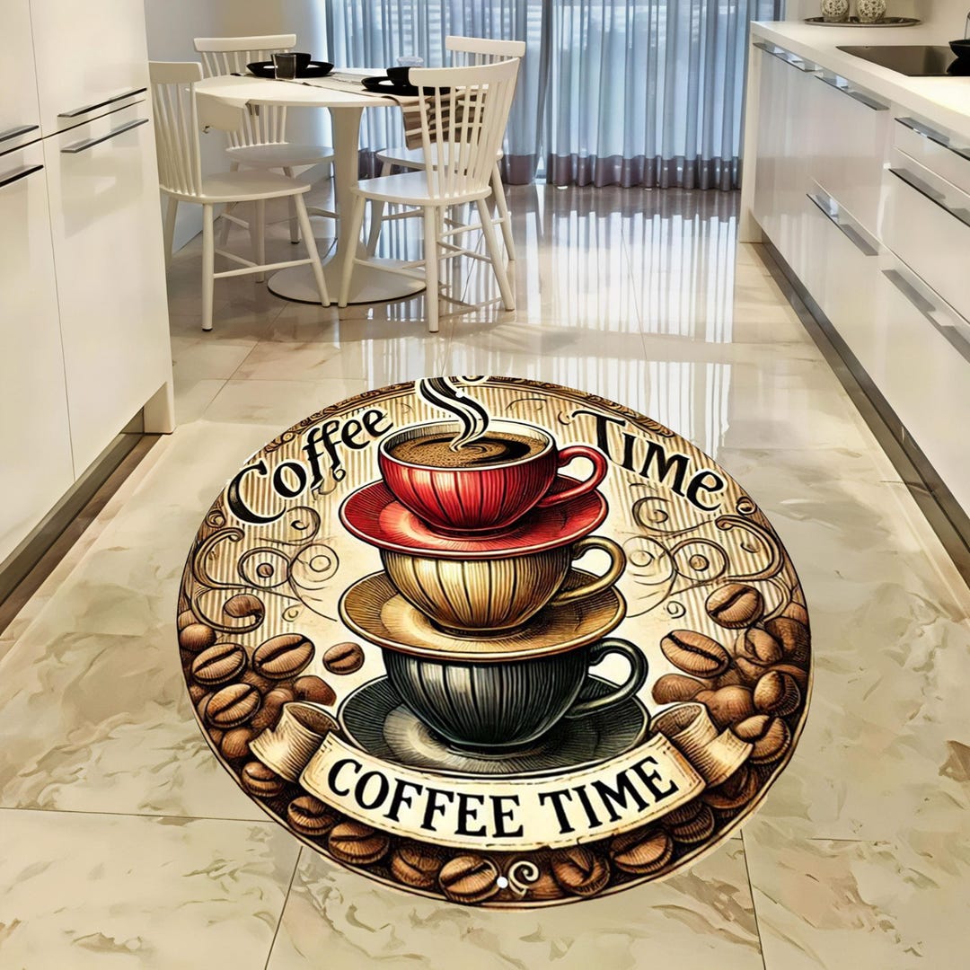 Coffee Cup Kitchen Rug: Washable Non-slip Area Rug - Etsy