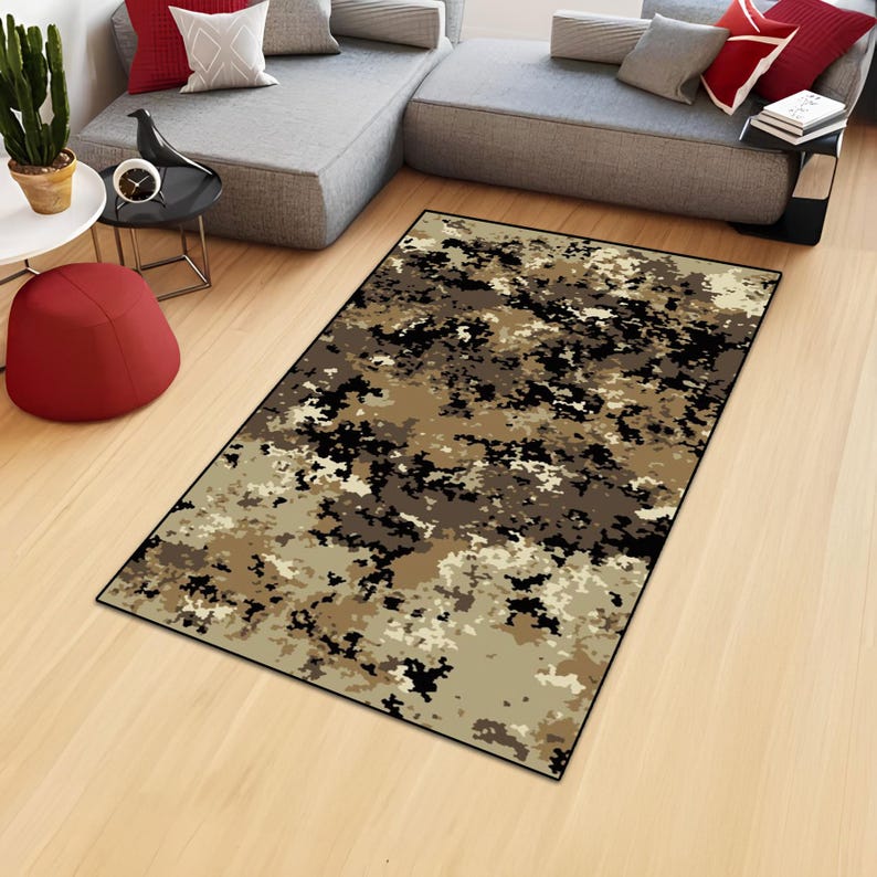 Camo Round Rug Camouflage Pattern Rug: Washable Non-slip Military Home Decor - Etsy