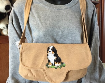 Clutch Purses in Beige with Bernese Mountain Dog