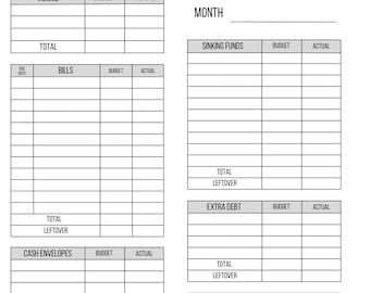 Monthly Budget Planner Sheet