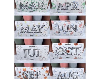 Monthly Savings Challenges: Color & Roll, Cash Stuffing System