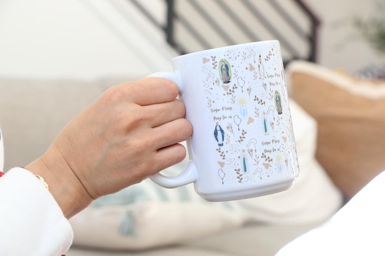 Mug Notre-Dame de Fatima, Mug catholique, Mug marial, Tasse de 325 ml, Mug à café marial catholique, Prière du Je vous salue Marie, Tasse de 445 ml, Cadeau catholique, Guadalupe image 17