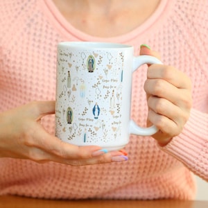 Our Lady of Fatima Mug, Catholic Mug, Marian Mug, 11oz cup, Catholic Marian Coffee Mug, Hail Mary Prayer, 15oz cup, Catholic Gift, Guadalupe