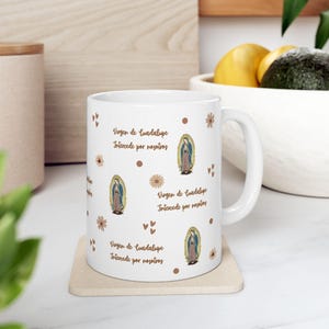 Virgin of Guadalupe Mug, Religious Ceramic Mug, Virgin Mary Coffee Cup, Catholic Gift, Our Lady of Guadalupe Kitchen Decor