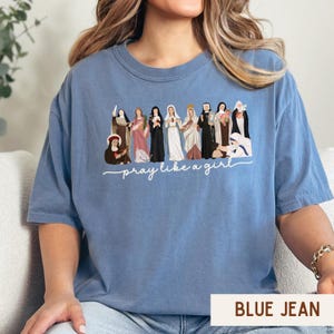 Comfort Colors® katolsk helgon be som en flicka kristen t-shirt, marian kors t-shirt, katolsk helgon t-shirt, gåva för kvinnor, kristen t-shirt bild 10