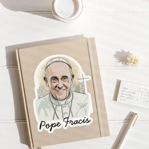 Adesivo Papa Francesco, Adesivo Cattolico, Adesivo di Fede Ispiratrice, Regalo Religioso, Adesivo in Vinile Papa Francesco,