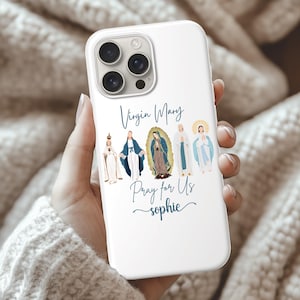Jungfru Maria-telefonskal, bönedesign, presentidé, katolsk gåva, Virgen de Guadalupe, religiös gåva, vår fru, välsignad modergåva