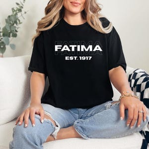 Fatima Shir, Our Lady of Fatima Tee, Marian Graphic Tee for Catholic Women, Mary Shirt, Faithful Outfit, Religious Gift Shirt Catholic Shirt