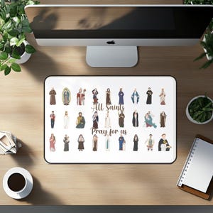Allerheiligen, Bureau-onderlegger, Katholieke bureau-onderlegger, Muismat, Grote muismat, Handschrift, Kantoordecorateur, Cadeau voor collega's, Decoratiebureau