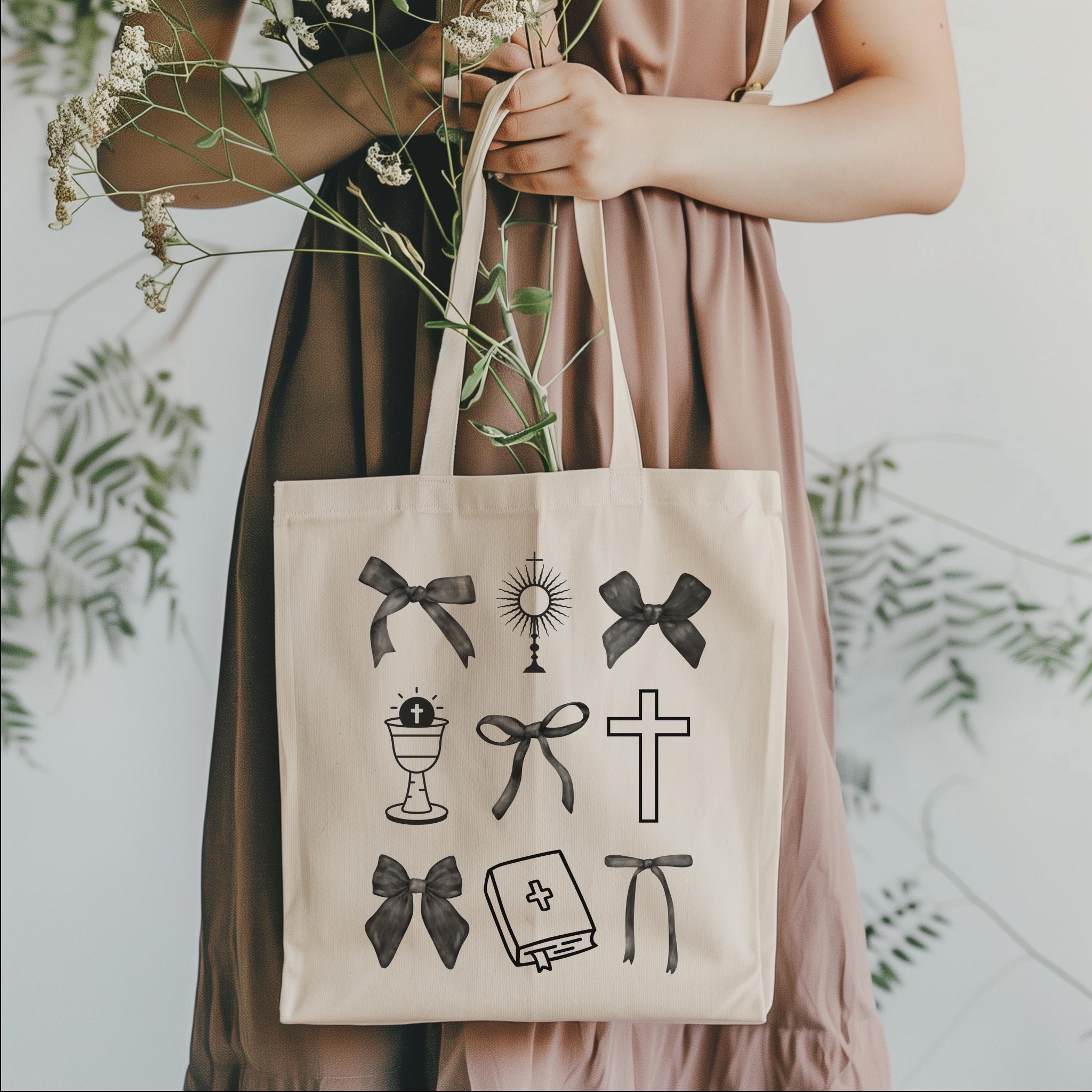 Catholic Coquette, Mass Eucharist Tote Bag, Women Coquette, Tote Bags ...