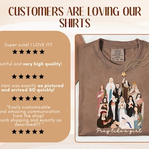 Comfort Colors® katolsk helgon be som en flicka kristen t-shirt, marian kors t-shirt, katolsk helgon t-shirt, gåva för kvinnor, kristen t-shirt bild 7