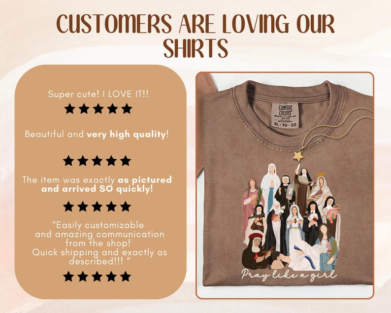Comfort Colors® katolsk helgon be som en flicka kristen t-shirt, marian kors t-shirt, katolsk helgon t-shirt, gåva för kvinnor, kristen t-shirt bild 7