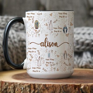 Mug Notre-Dame de Fatima, Mug catholique, Mug marial, Tasse de 325 ml, Mug à café marial catholique, Prière du Je vous salue Marie, Tasse de 445 ml, Cadeau catholique, Guadalupe image 3