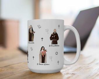 Mug Saints Catholiques, Mug Chrétien en Céramique, Mug Saint François d'Assise, Mug Prière pour la Paix, Catholique, Foi