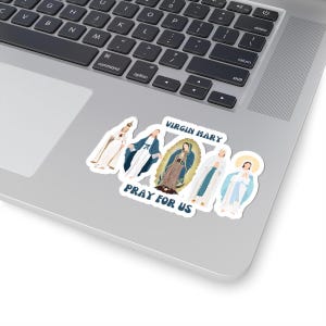 Stickers voor het gebed van de Maagd Maria | Spirituele kunstdecals voor geloof, laptopdecoratie, perfect cadeau voor religieuze feestdagen