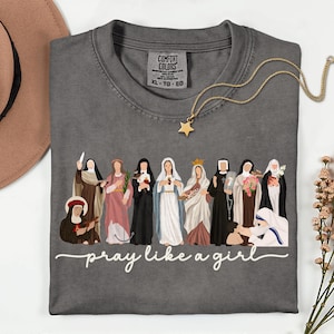 Comfort Colors® katolsk helgon be som en flicka kristen t-shirt, marian kors t-shirt, katolsk helgon t-shirt, gåva för kvinnor, kristen t-shirt bild 16