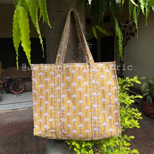Indian Quilted Tote Bags, Travel and Shoulder Tote Bags, Bridesmaid Gift, Cotton Quilted Tote Bag, Weekender Boho Shopping Bag