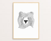 Bear Of Few Words A4 Print