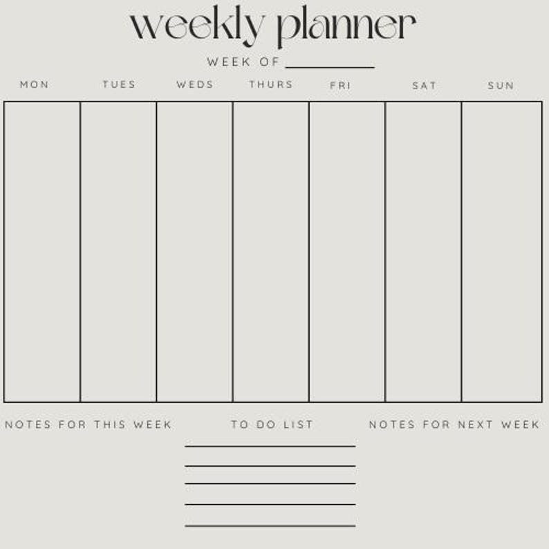 Aesthetic Digital & PDF Printable Weekly Planner! - Etsy