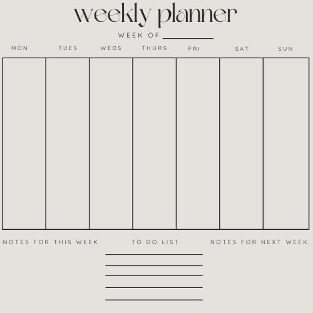 Aesthetic Digital & PDF Printable Weekly Planner! - Etsy