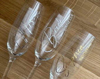 Gepersonaliseerd champagneglas | Champagneglas | Wijnglas | Bruid | Team Bruid | Gastcadeau
