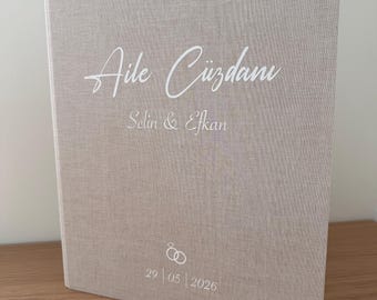 Personalized ring binder | Family folder | Linen ring binder A4 | Party favors