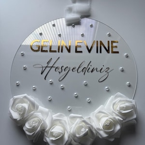 Welcome sign Hoşgeldiniz | Kapı Süsü | Gelin Evine | Kız Evi | Damat Evi | Ø 30 cm image 3