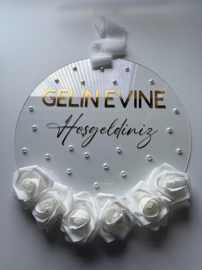 Welcome sign Hoşgeldiniz | Kapı Süsü | Gelin Evine | Kız Evi | Damat Evi | Ø 30 cm image 3