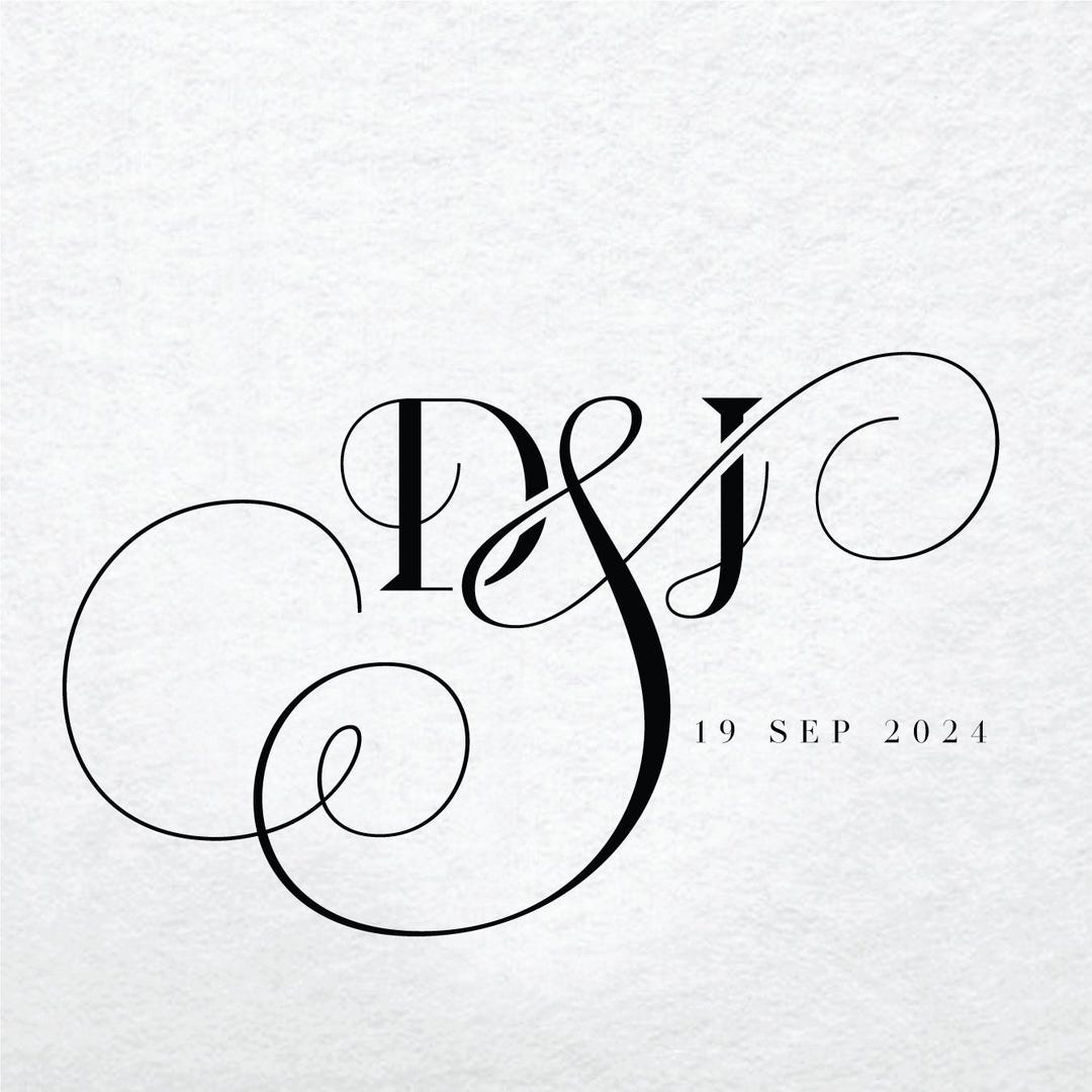 Minimalist Wedding Monogram Logo Design: Initial Logo (digital Download ...