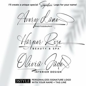 Custom signature design, signature logo, signature logo design, handwriting logo, script logo, photography logo, interior logo, realtor logo