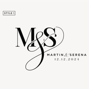 Couple Monogram for Wedding, Wedding Logo Template , Wedding Monogram Download, Initial Logo Design. Personalised Monogram, Monogram Digital