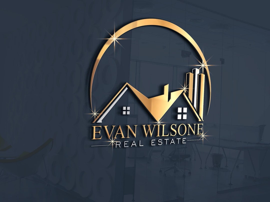 Minimalist Gold Real Estate Logo Design: Premade Agent Branding - Etsy