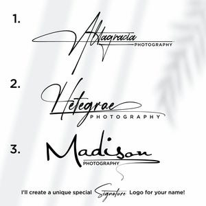 Benutzerdefinierte Signatur Design, handgeschriebenes Logo, Signature Logo, handgezeichnetes Schrift Logo Handschrift Logo, Script Logo, Blog Logo für Hochzeitsfotografie