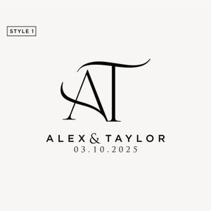Couple Monogram for Wedding, Logo, Wedding Monogram Template, Wedding Logo, Initial Logo, Personalised Monogram, Monogram Digital Download.