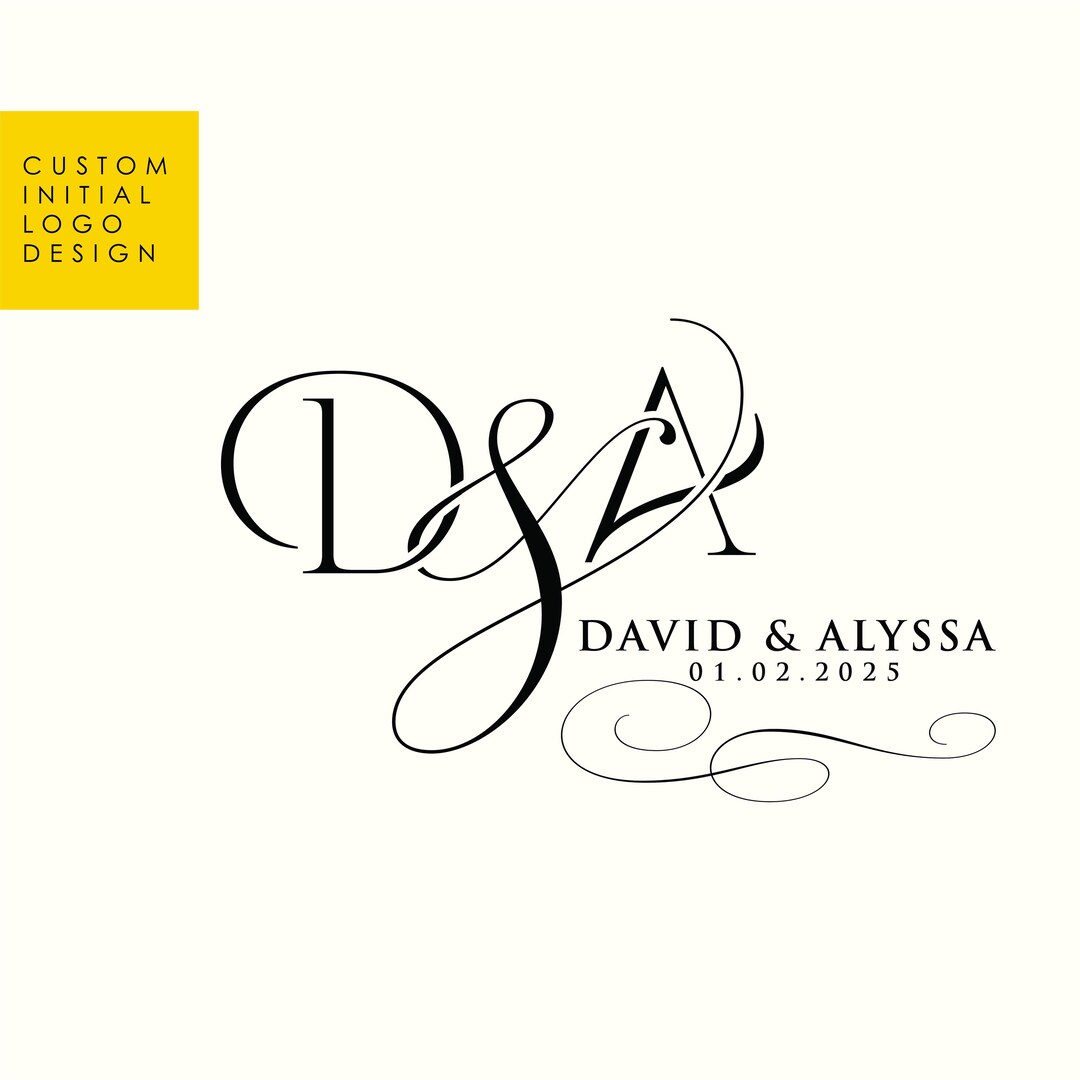 Custom Wedding Monogram Logo Design: Elegant Initial SVG (digital Files ...