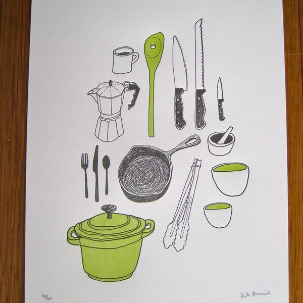 come over -letterpress kitchen print