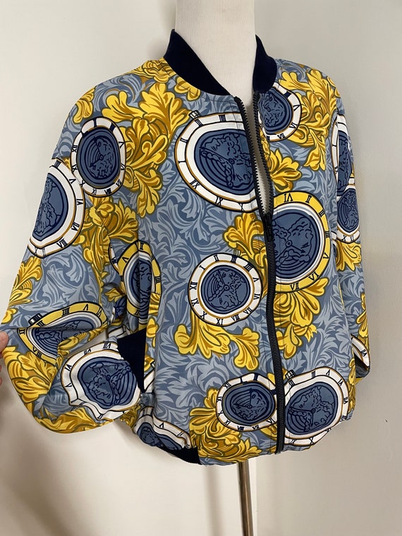 Vintage 80s 90s Versace-like Silky Bomber Jacket b