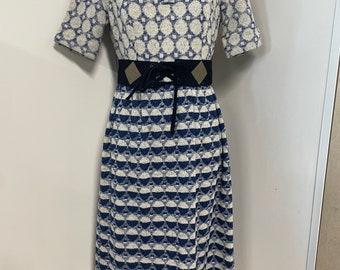 Vintage 60s Neiman Marcus opt art knit dress