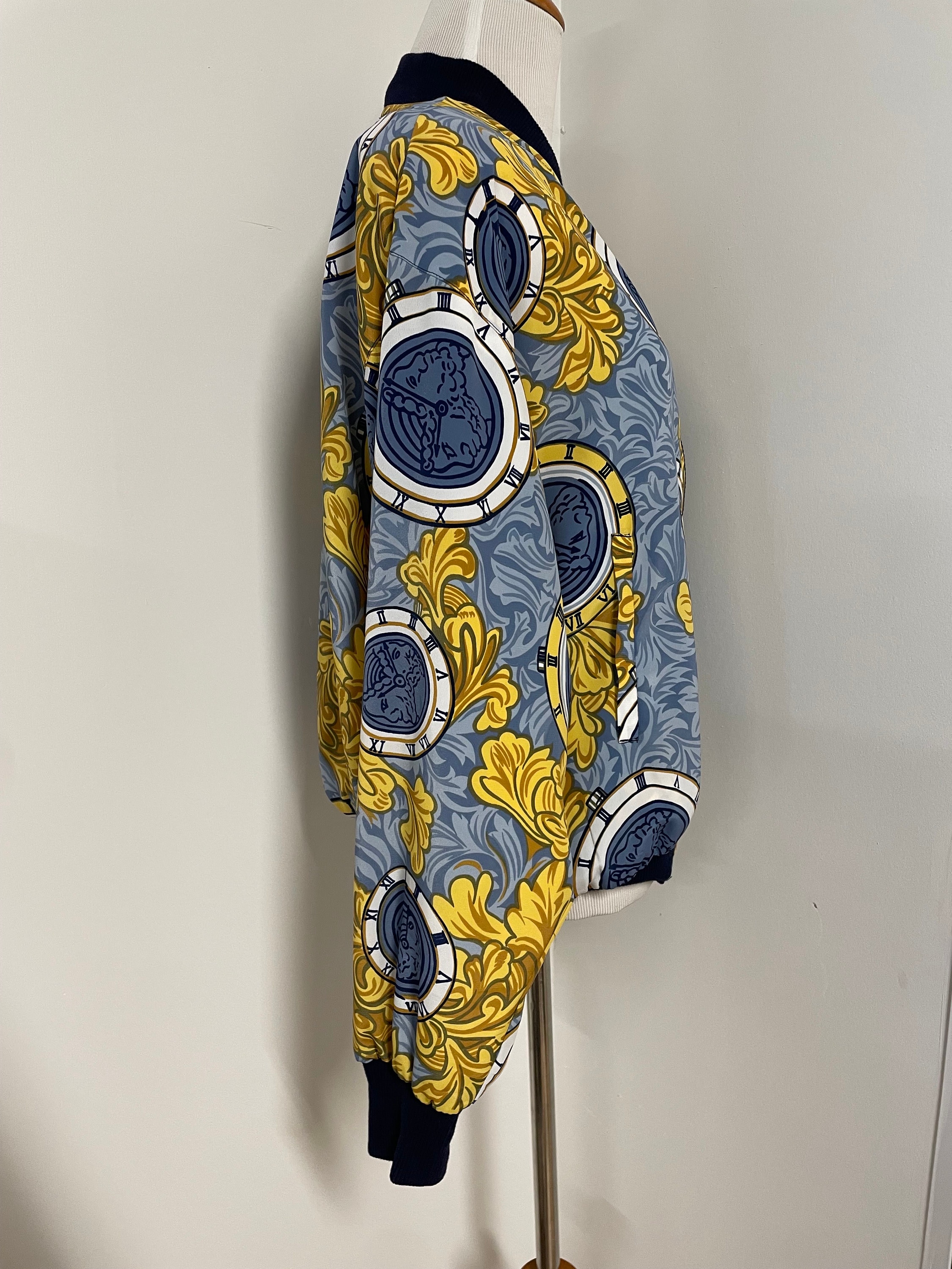 Vintage 80s 90s Versace-like Silky Bomber Jacket by