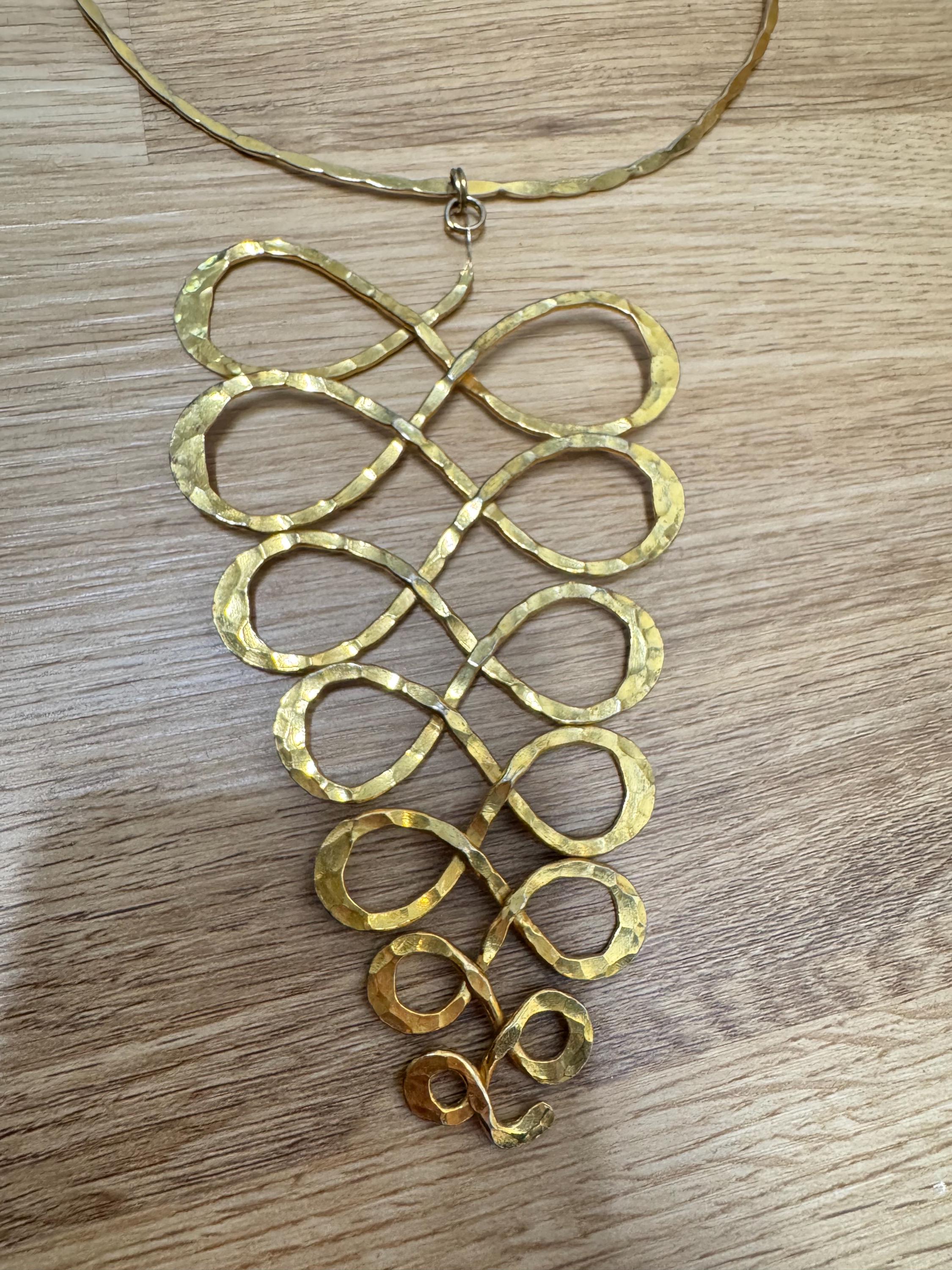 Collier Ras Du Cou Vintage Années 70 - Métal Argenté, Ancien, Occasion | Bijou Rétro