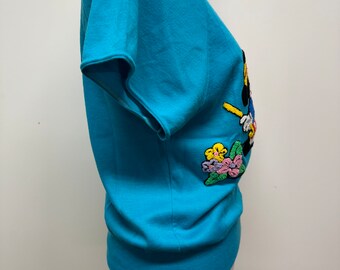 美品80’s SUNDAY COMICS “Disney Mickey” 刺繍 Vintage 80s 90s Sunday Comics Minnie Mouse Mickey Mouse