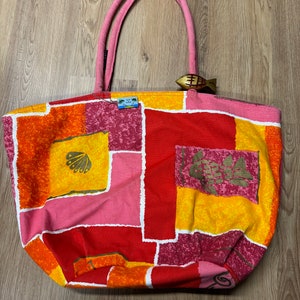 Vintage 90er Jahre Sun n Sand Canvas wasserdichte gefütterte Strandtasche Strandtasche Pool Tote