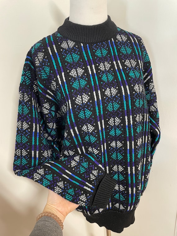 Vintage 80s 90s Purple Geometric Rhinoceros Ski Outdoor Jacket L XL