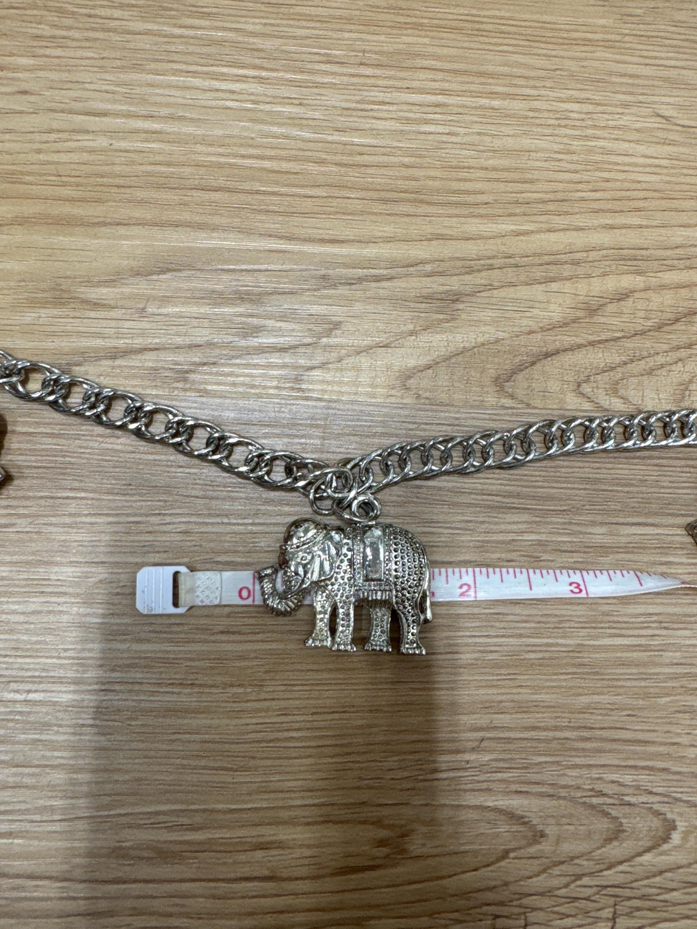 Vintage Silver Elephant Link Belt Elephant Skin Belt with Silver Elephant Buckle | BELTLEY main image 3