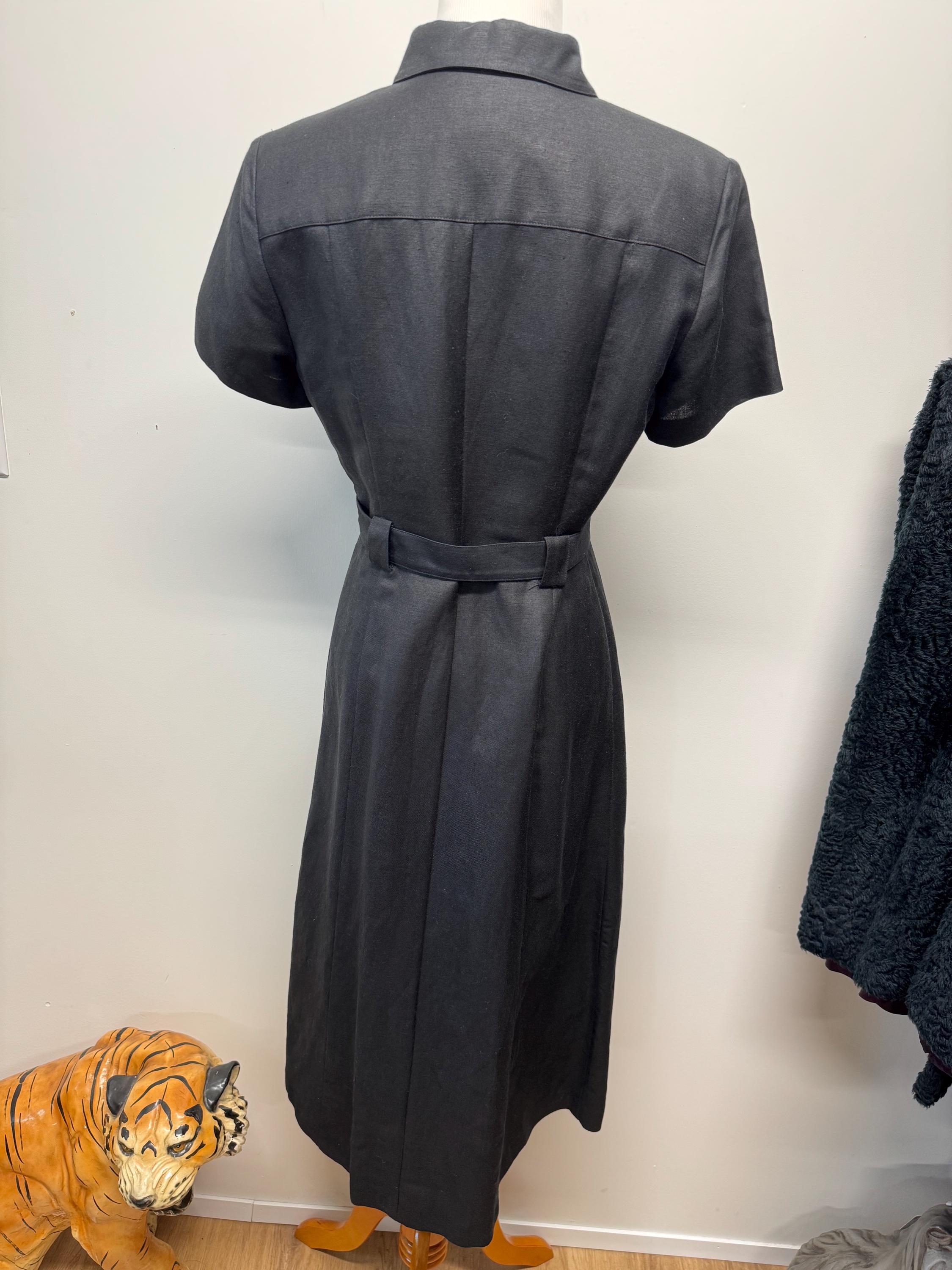 Vintage 90s Talbots Black Linen Safari Style Dress Office Core Classic  Silhouette - Etsy