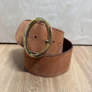 70s Leather Belt Wide Brown - Etsy display picture 1